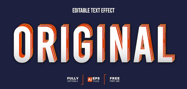 Vintage original 3d editable text effect