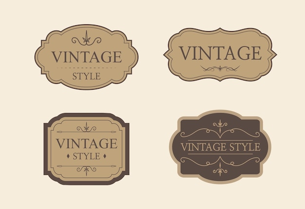 Vector vintage ornament frame vintage style retro labels wedding ornaments invitation card