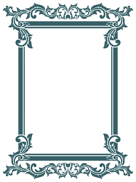 Vintage Ornament Frame For Wedding Illustration