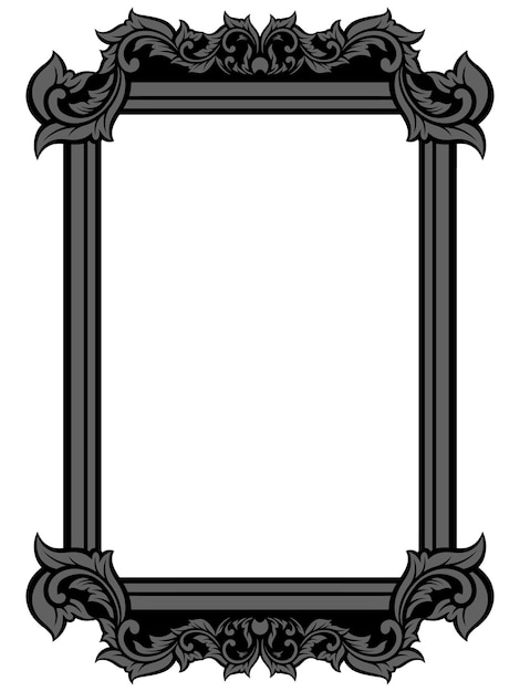 Vintage Ornament Frame For Wedding Illustration