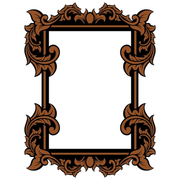 Vintage Ornament Frame For Wedding Illustration