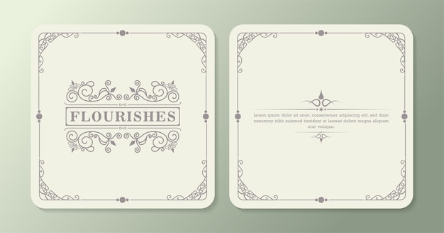 Vector vintage ornament greeting card   template.