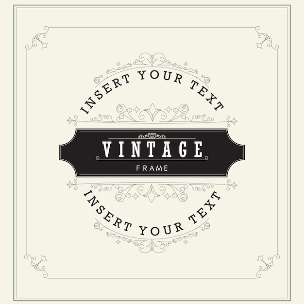 Vector vintage ornament greeting card vector illustration. vintage background. vintage frame