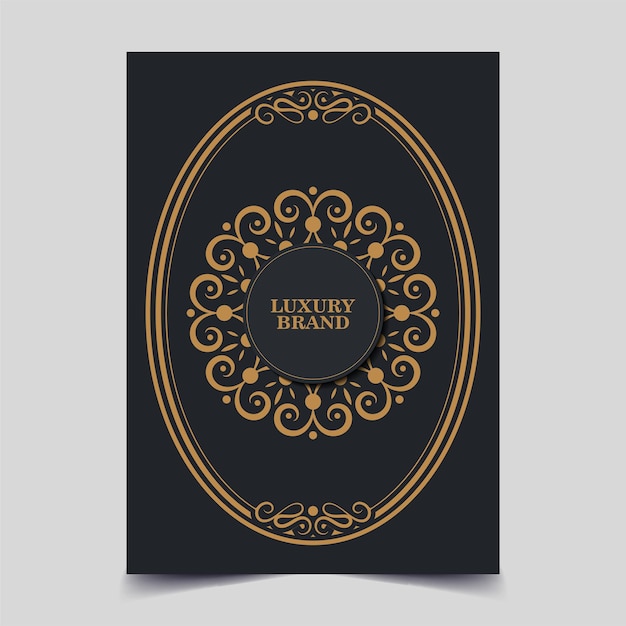 Vintage ornament greeting card vector template