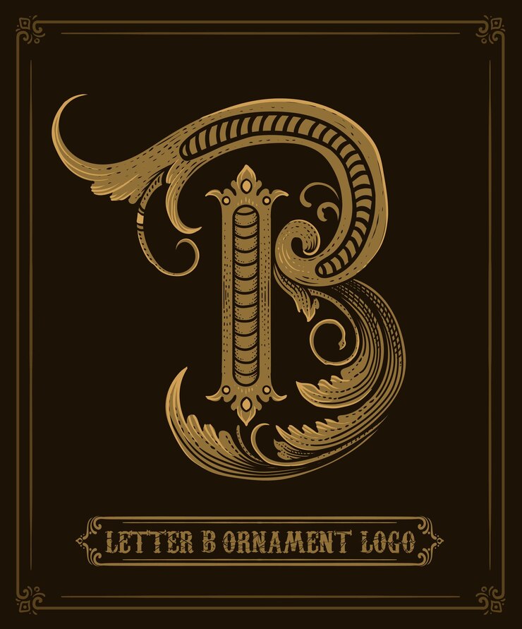 Vector vintage ornament logo letter b vector-logo