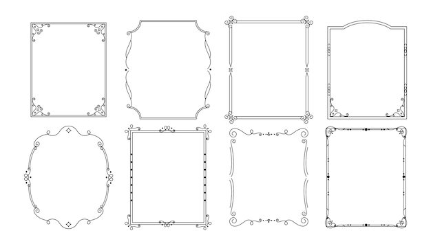 Vector vintage ornamental decorative frames collection