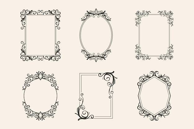 Vintage ornamental frame collection