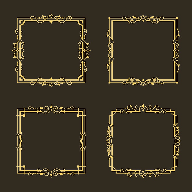 Vector vintage ornamental frame collection