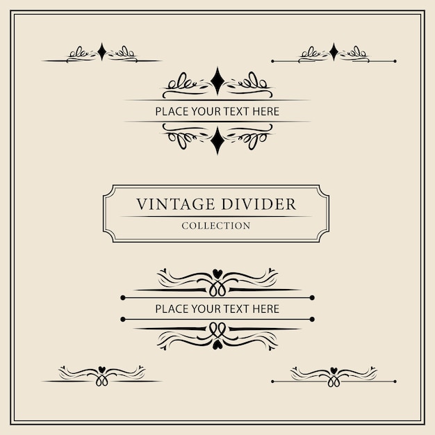 Vector vintage ornamental frames and labels collection decorative elements for design