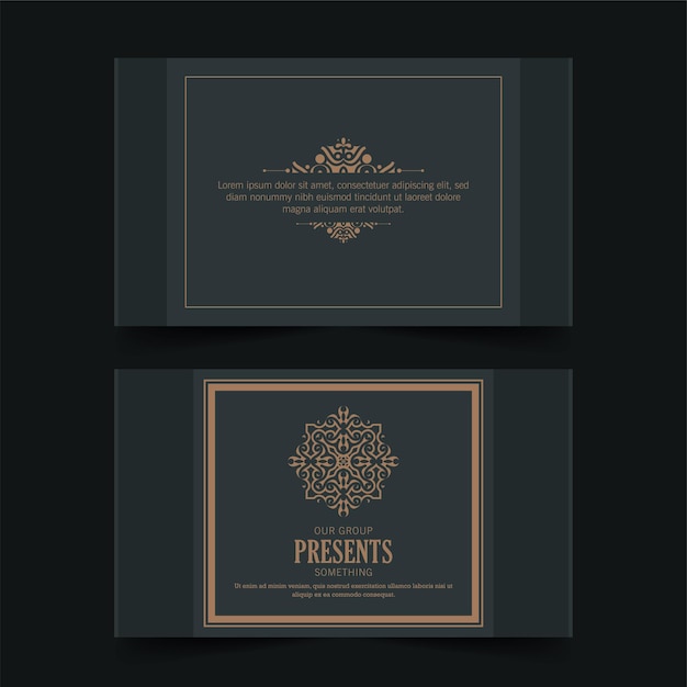 Vector vintage ornamental logos and business cards template