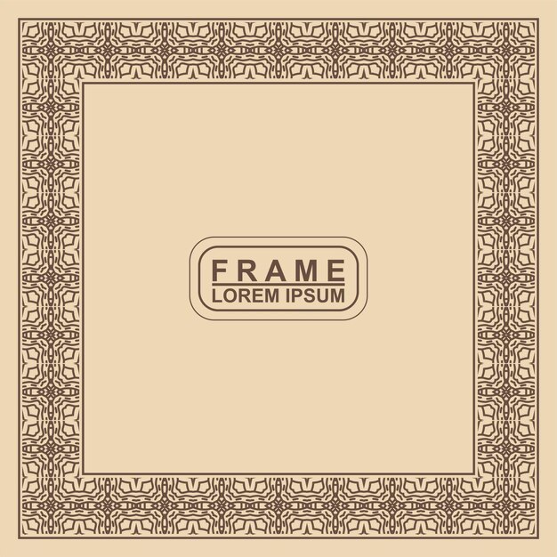 Vintage ornamental vector frame. Vector illustration template for design