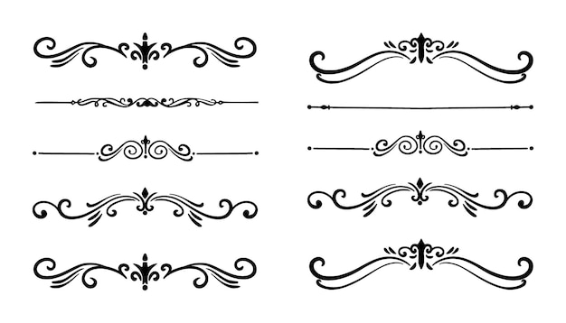 Vintage ornamentele Borders elementen icoon vector set