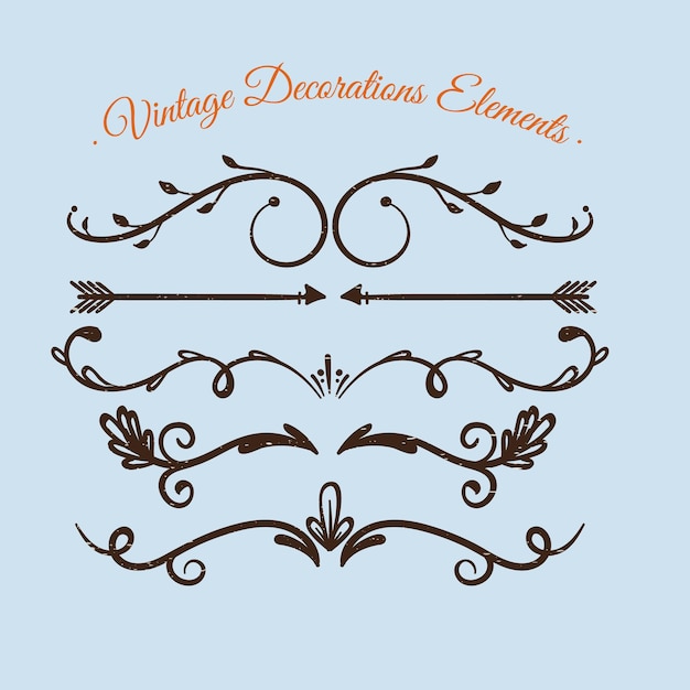 Vector vintage ornaments collection of hand drawn vintage ornaments frames and borders set gold photo fram
