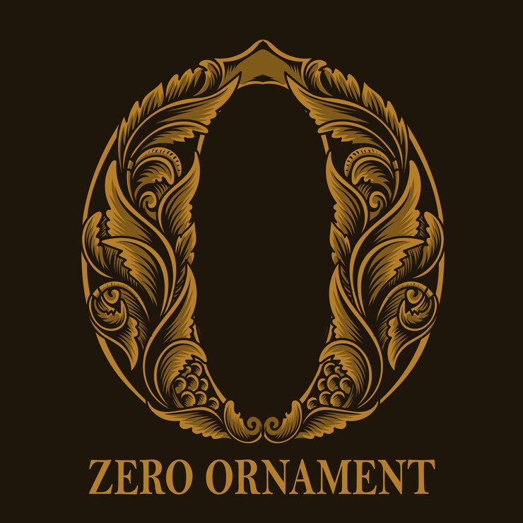 Vintage ornamentstijl met nul nummer