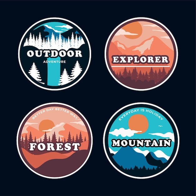 Vintage Outdoor Hiking And Travel Illustration Badge