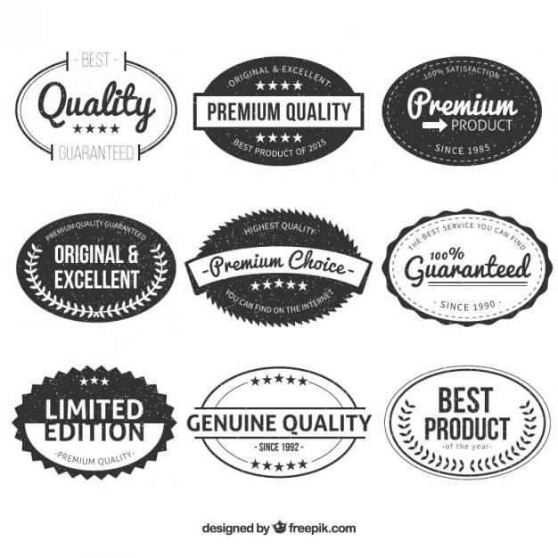 Vintage oval premium quality labels