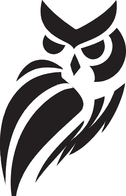 Логотип старой совы с этикеткой