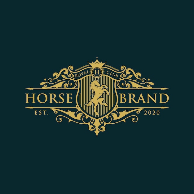 Vintage paard merk illustratie logo