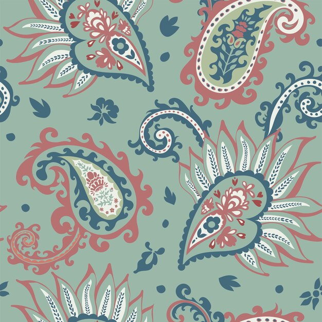 Vintage paisley floral print wallpaper design