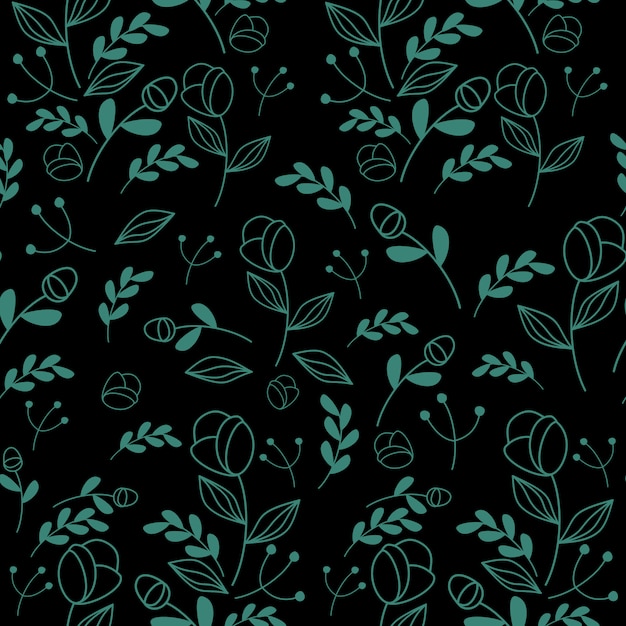 vintage pastel color floral flower seamless pattern