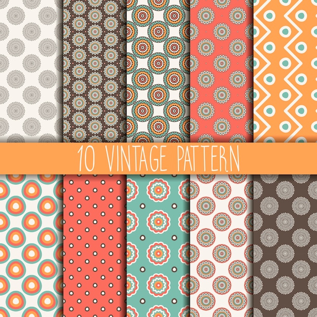 Vector vintage pattern collection