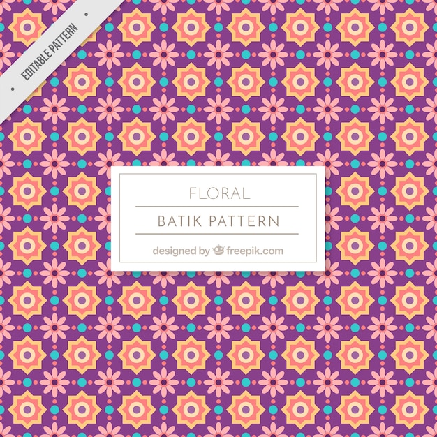 Vintage pattern of flowers and geometric shapes