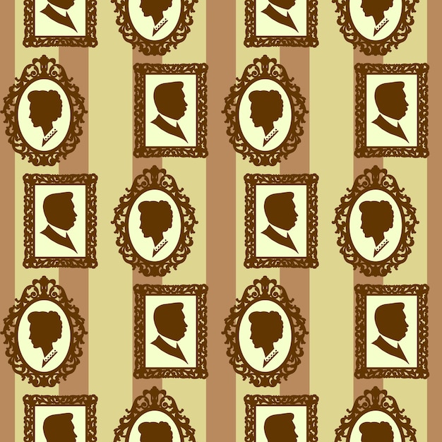 인쇄 및 designVector 그림에 대 한 실루엣의 빈티지 패턴
