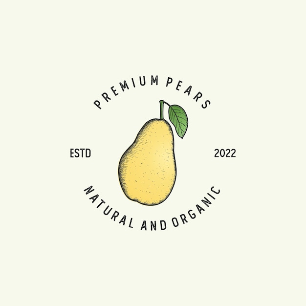 Vector vintage pear premium design