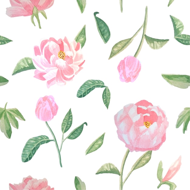 Vintage peonies watercolor print