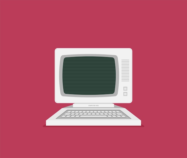 Vintage personal computer vectorillustratie