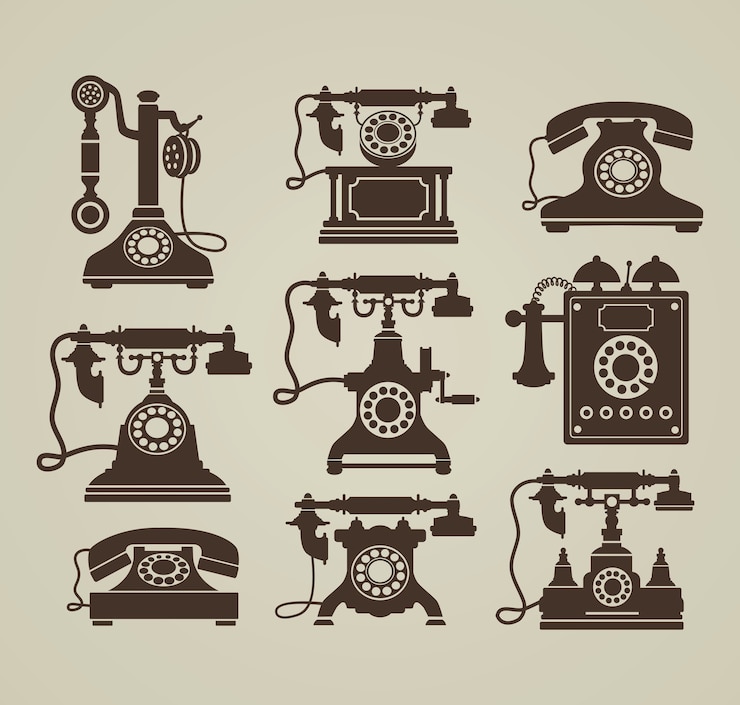 Vector vintage phones