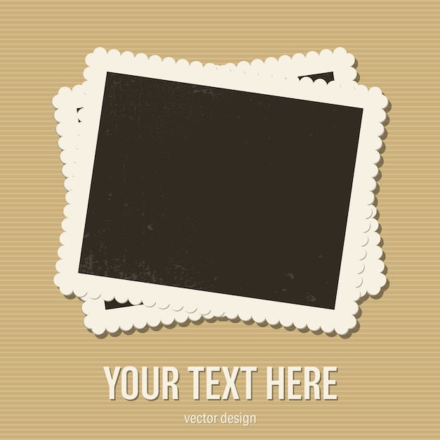 Vector vintage photo frame illustration isolated on background