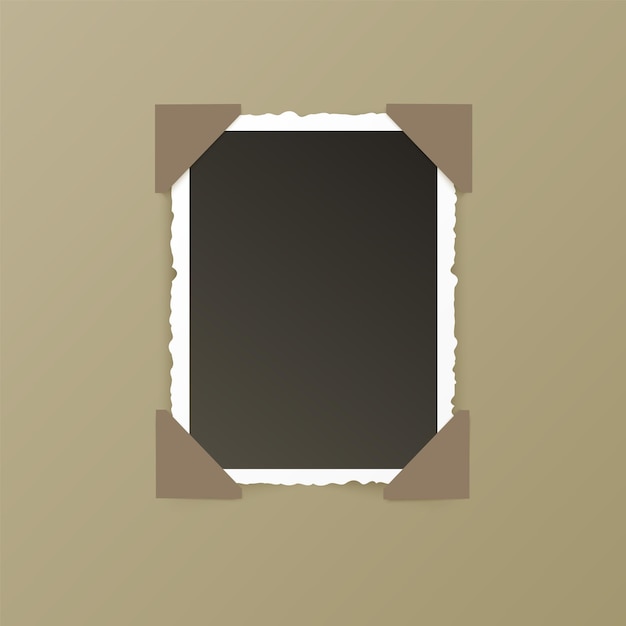 Vintage photo frames retro photos for digital scrapbook album old empty pictures with shadow