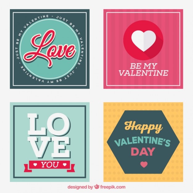 Vector vintage phrases valentine day