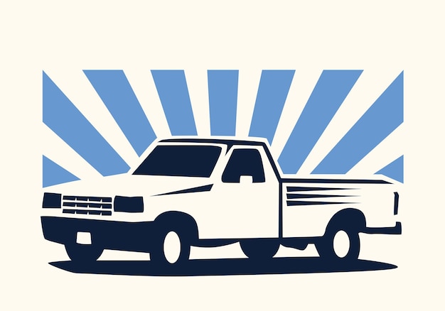 Vettore modello di logo vintage pick up camion camion