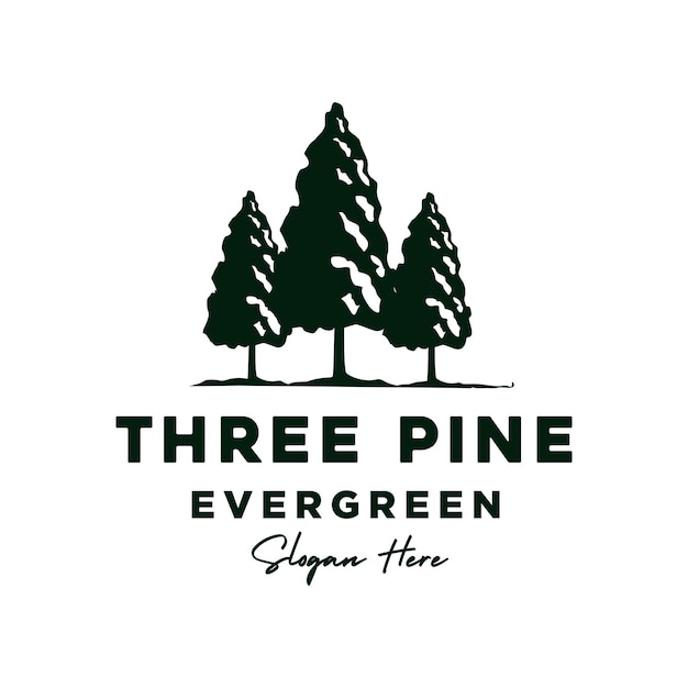 Vintage pine hemlock logo design