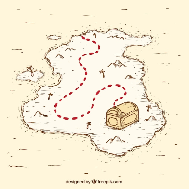 Vector vintage pirate treasure map