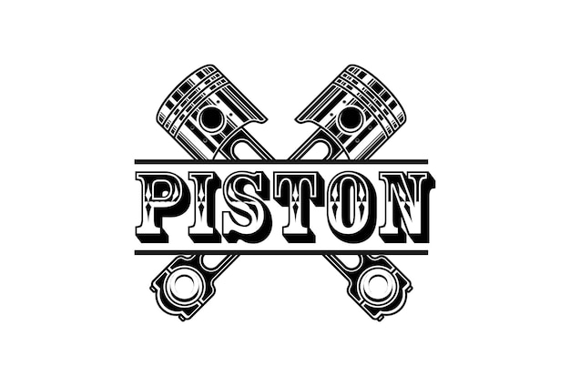 Vintage piston engine element vector design