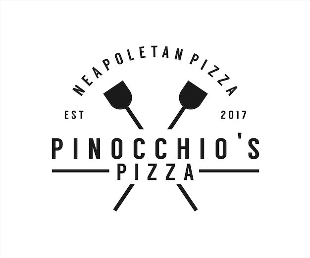 Vintage pizza logo ontwerp vectorillustratie