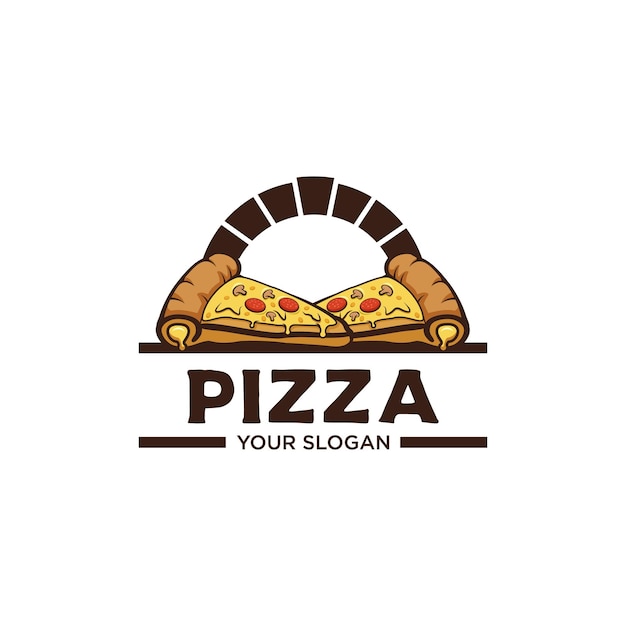 Vettore disegni logo vintage pizzaiolo