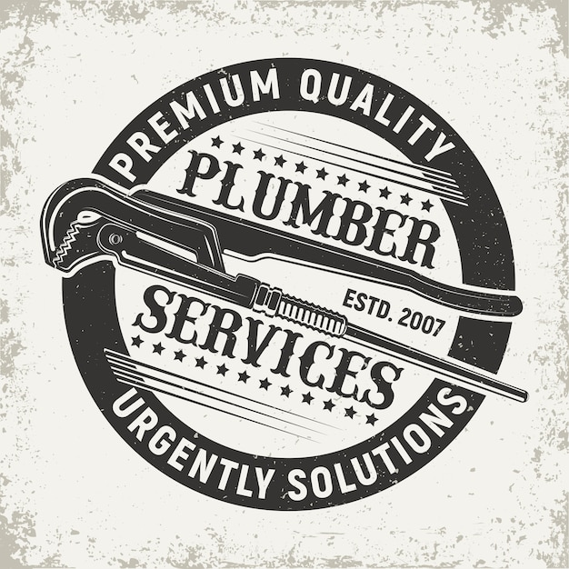 Vector vintage plumber service logo