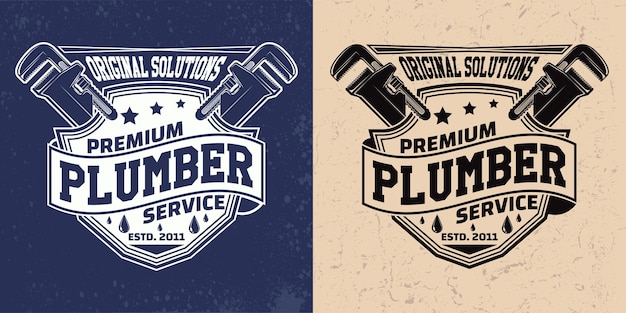 Vintage plumbers logo or emblem design