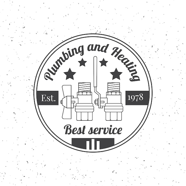 Vintage plumbing heating services logo labels and badges