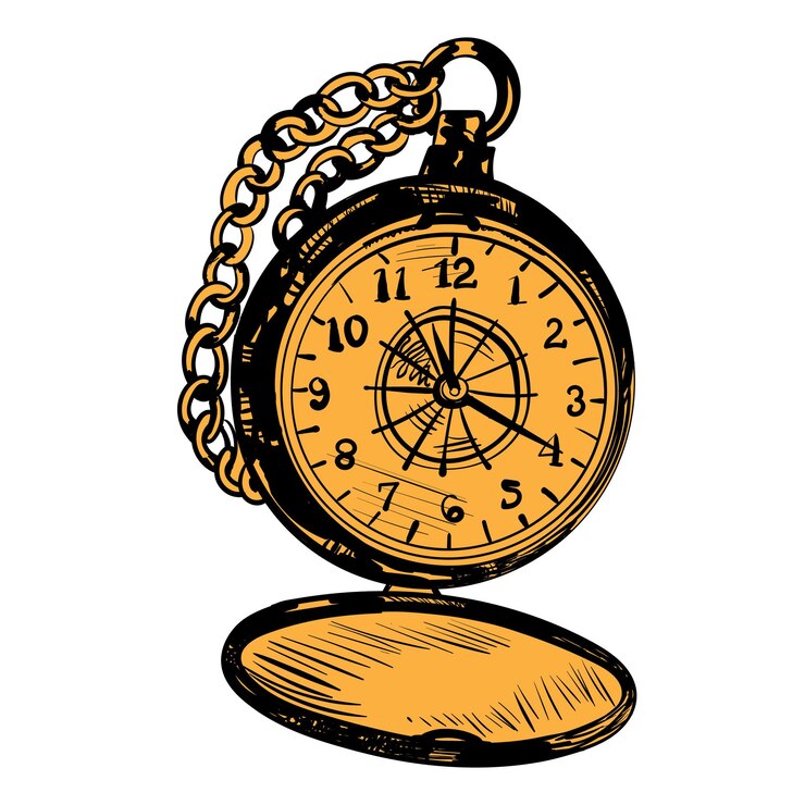 Vector vintage pocket watch illustration
