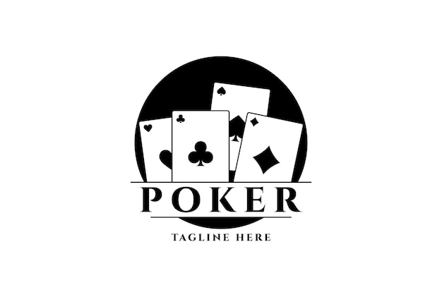 Vintage Poker speelkaart voor gokken Sport Bet Logo Design Vector