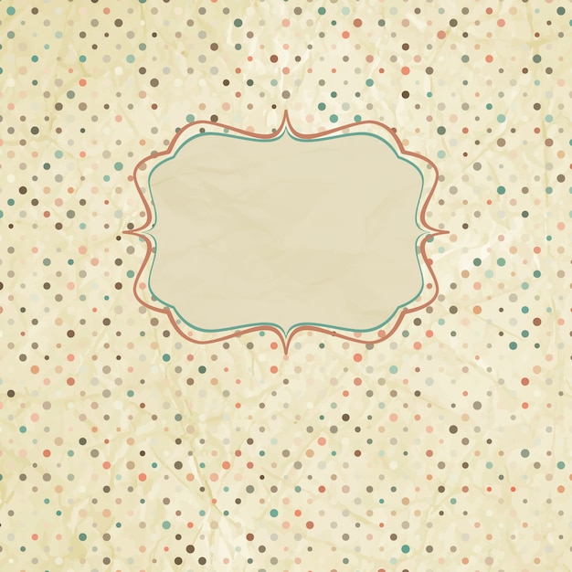 Vector vintage polka dot card.