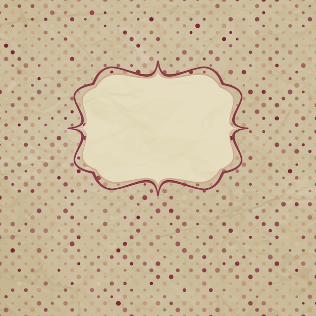 Vector vintage polka dot card.