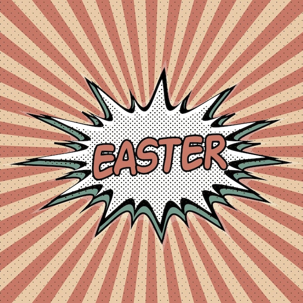 Vintage pop art background Easter