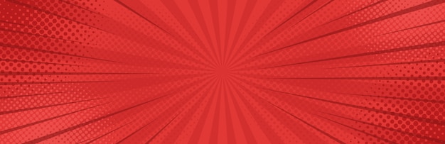 Vintage pop art red banner background.