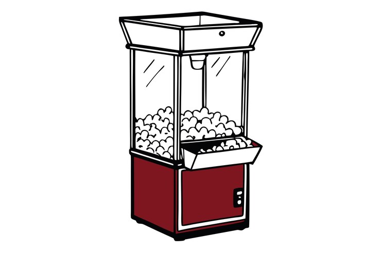 Vector vintage popcorn machine vector illustration